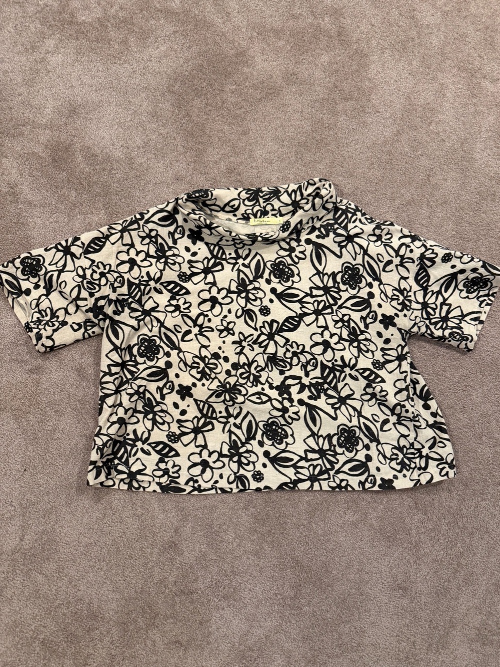 Chalet et Ceci L Linen Cotton Floral Lagenlook Boxy Top